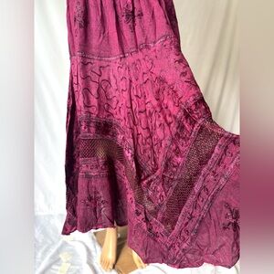 Elegant Burgundy Lace Skirt